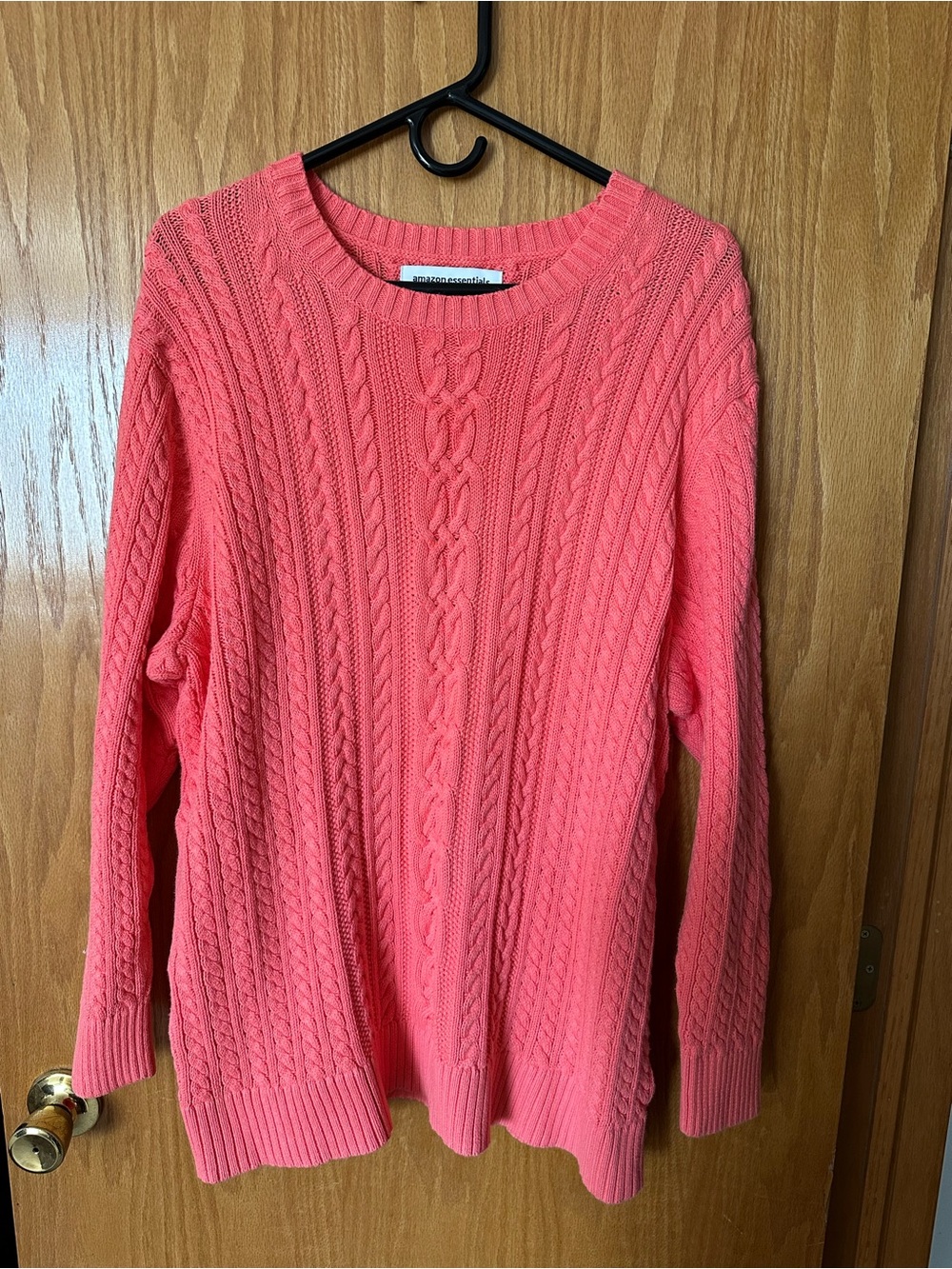 Amazon Essentials Cable-Knit Crewneck Sweater - Coral